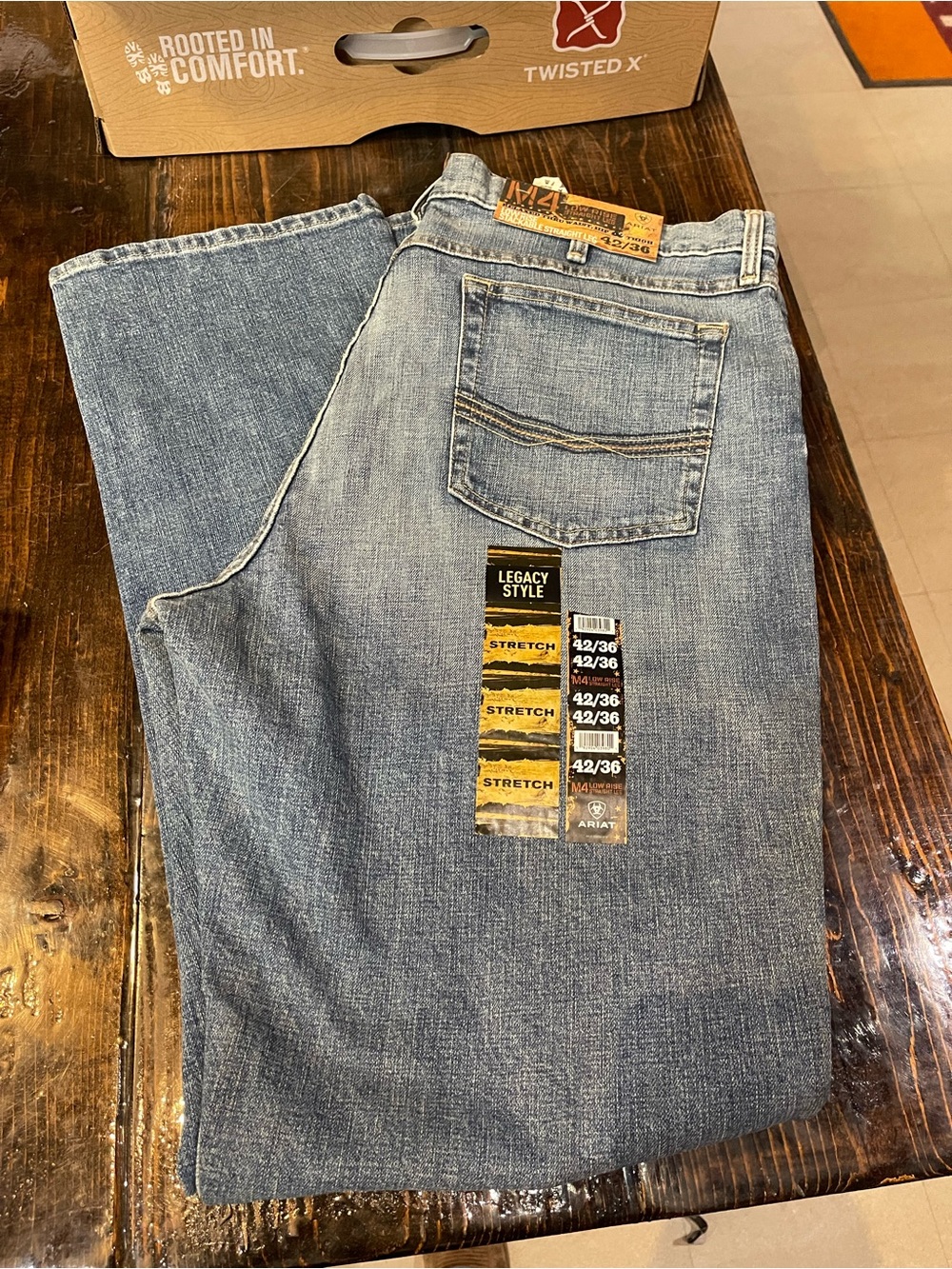 Ariat Men's Relaxed Stretch Jeans in Light Blue Wash